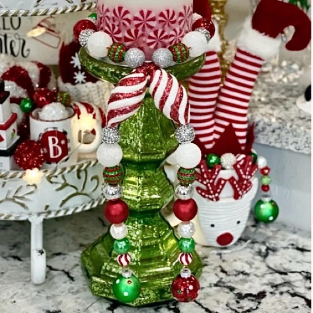 Christmas Snowman Large Bead Christmas Garland Hand Crafted